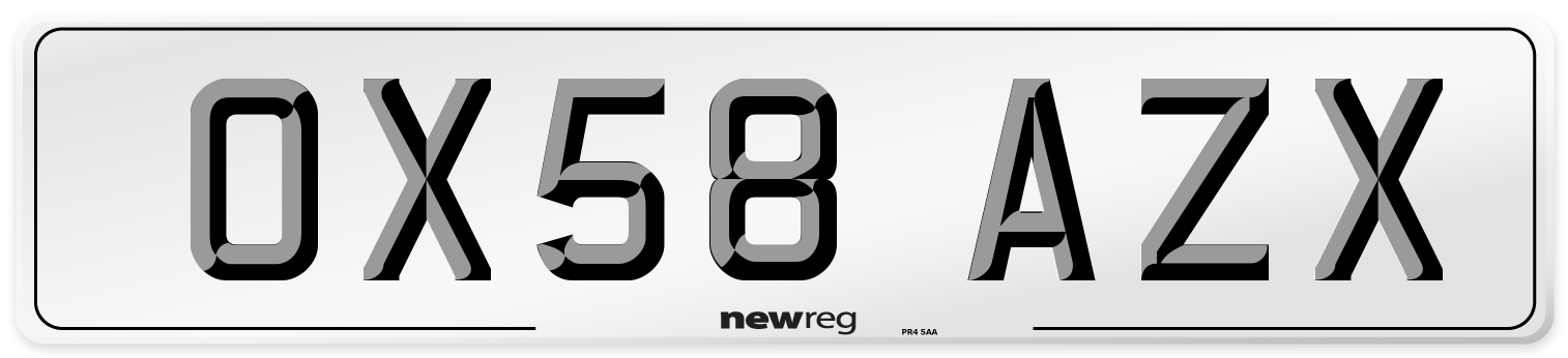 OX58 AZX Number Plate from New Reg
